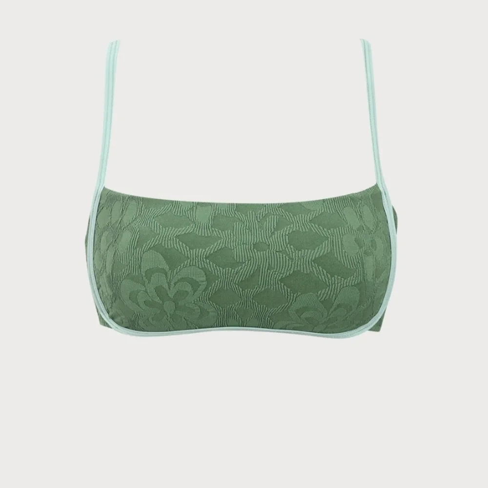 NWT Berlook Dark Green Jacquard Matching Bikini Set - Picture 7 of 9